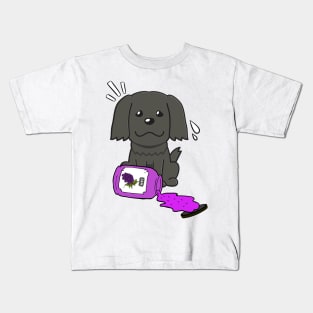 Naughty Sheepdog Spills a jar of grape jam! Kids T-Shirt